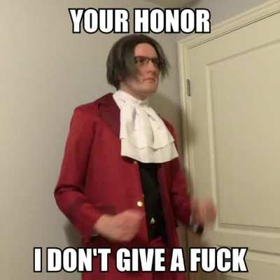 the first thing i did after buying an edgeworth cosplay outfit