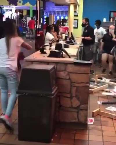 Trashing a mini-golf place….