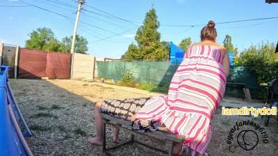 BBW's Wind-Swept Dress: Outdoor Gross Farting Fun on the Face