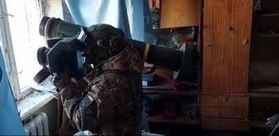 Ukies in Bakhmut firing Javelin out the window