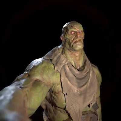 I polished up the Supermutant for my portfolio, and I gave him a very particular pose... anyone recognize it?