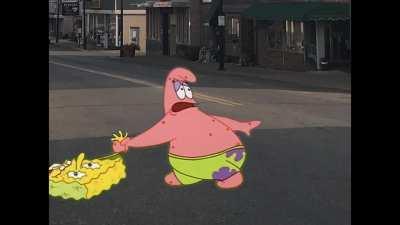 SpongeBob & Patrick visit East Palestine Ohio.