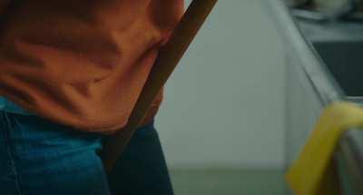 Natalia Getting Off with a Broom Handle