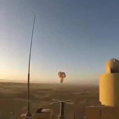 The blast wave of this distant explosion as it reaches the person filming