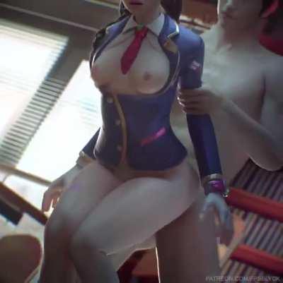 School girl D.va fucked from behind (FPSBlyck)