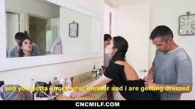 Freeuse Wife Is Always Available for Her New Husband and Stepson - Subs