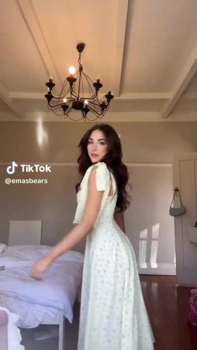 Great dress and beautiful face