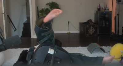 Cinna tackled by guy in a gorilla costume - September 2024