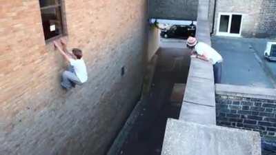 WCGW jumping off a building without a plan