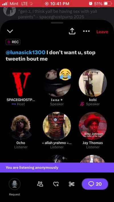 spaceghostpurrp flips out on some girl rapper on his twitter space