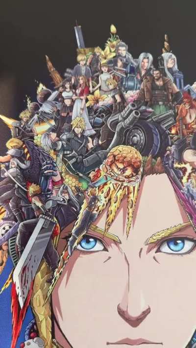 [OC] I spent 2 more weeks to color Cloud (FF7) art, hope you like it!