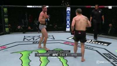 Whittaker and Till exchange glancing head kicks.