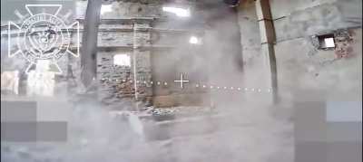 Russian fiber-optic drones attacked two Ukrainian soldiers attempting to hide inside of an abandoned building