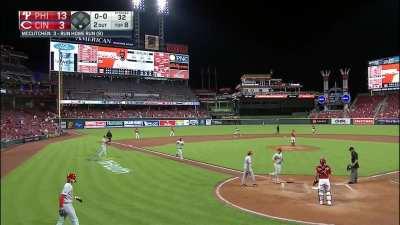 [Highlight] Andrew McCutchen hits his second home run of the night, a 3 run home run off Reds reliever Cionel Perez. It's 13-3 Phillies.