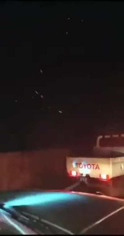 Firefighting on the M1 Highway in northwest Syria, in the operation by the New Syrian govt against the remnants of assadist thugs.