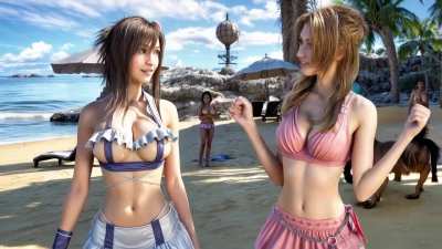 Tifa and Aerith in Bikinis - Slow Walk - AI gen