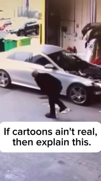 Car beats guy