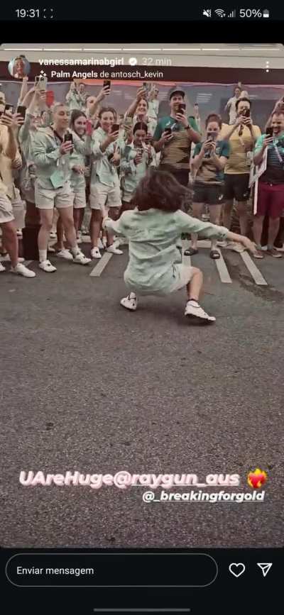 Raygun before the closing ceremony, at the Olympic Village