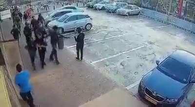 Israeli defense forces attack a Palestinian delivery man out of nowhere.