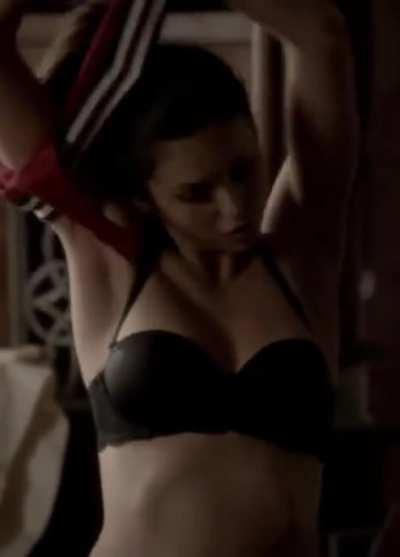Nina Dobrev undressing after cheerleader practice for you