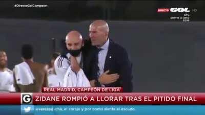 Zidane in tears after the celebrations