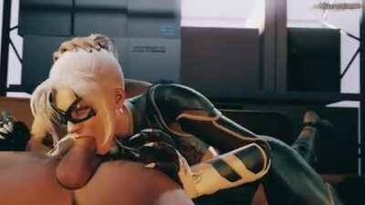 Black Cat sucking dick (Hazard3000, Evilaudio)