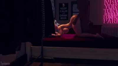 Elise moaning is disturbing her neighbor (Tyviania) [Tyviania Original Character]