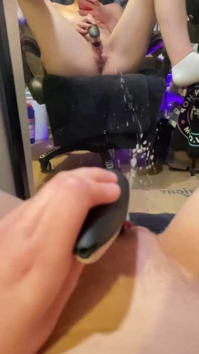 Fuck me using my squirt as lube