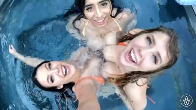 Angela's Pool Party with Lena Paul and Violet Myers
