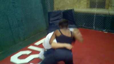 Slam a girl in a friendly grappling match, still get choked