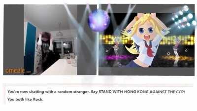 playing caramelldansen in omegle's rock/metal tags