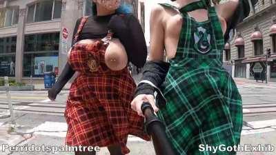 Perridotspalmtree and I running with our tits out in slomo!