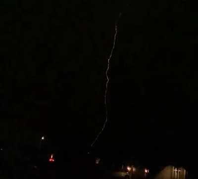 Insane upward lightning electrifies Kansas night sky.