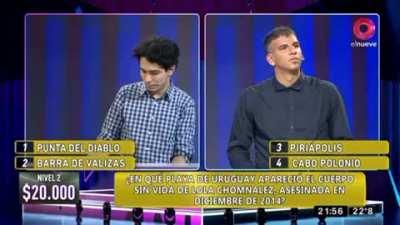Show del femicidio. Pregunta por 20 mil pesos argentinos. El conductor ya salió a pedir disculpas