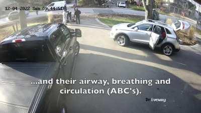 Car crash happens in front of a first aid instructor’s house