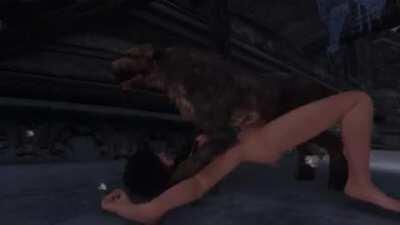 Lydia sneaks off at night to the Grey Quarter for some doggy dick