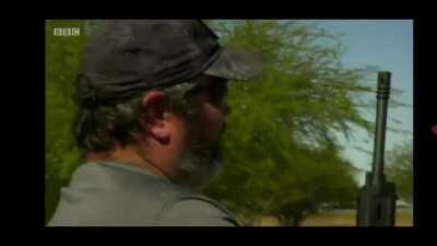 Texas Trump supporters embaress themselves in front of a BBC camera crew while 'preparing for battle'