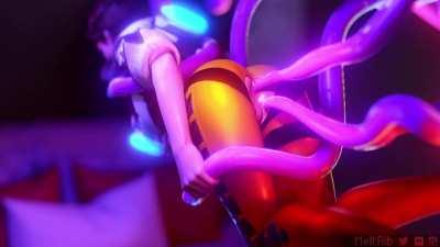 Tracer entangled by tentacles (meltrib)