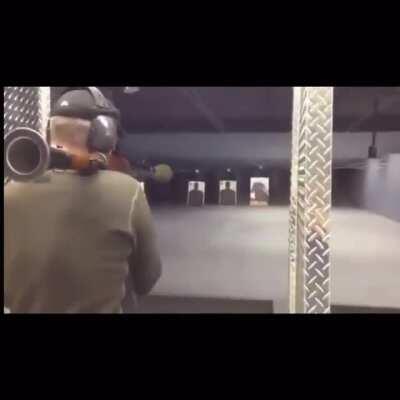 Firing an RPG indoors.