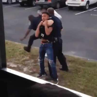 Cop got your mate in a stranglehold? No prob. Pop that shirt off and throw down.