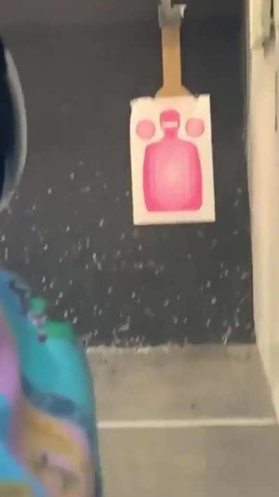 To be a cocky shooter at the gun range..