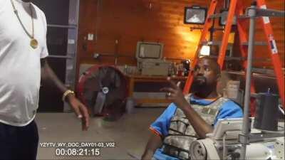 yzy getting a joint from dame's assistant