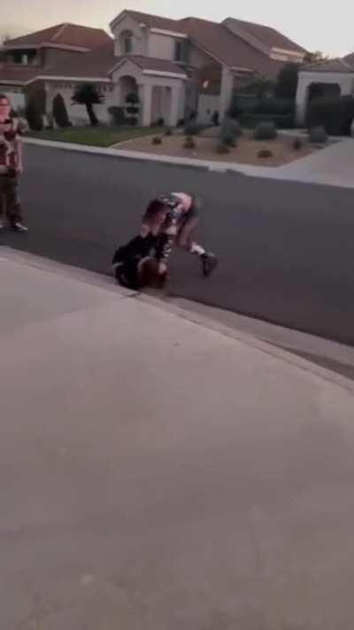 Guy watches his girlfriend get absolutely destroyed