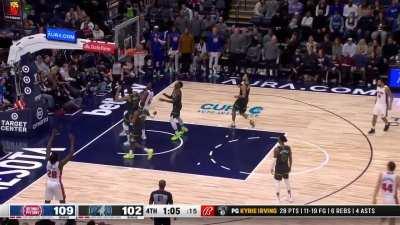 [Highlight] Hamidou Diallo drops a dunk on Rudy Gobert's head, loud boos fill the Target Center as Wolves call a timeout