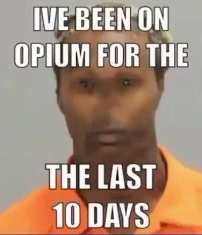 I’ve been on opium for the last 10 days 😩