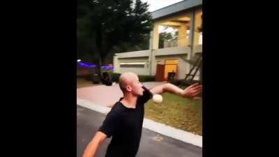 I hope this dangerous dance with his sword will never go wrong for him!