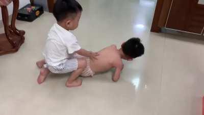 The twins fight tooth and nail over the slightest disagreement.