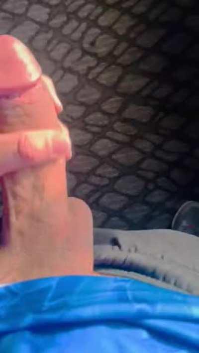 Giving the construction workers a show.