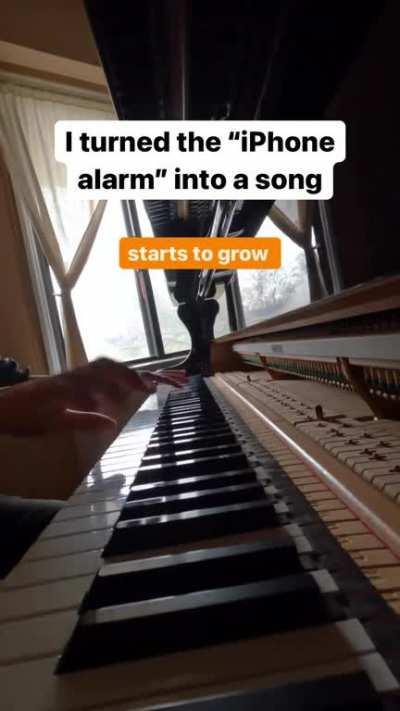 IPhone alarm on a Piano