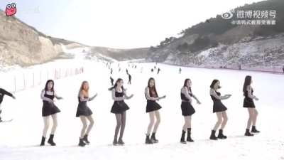 Dancing at ski resort